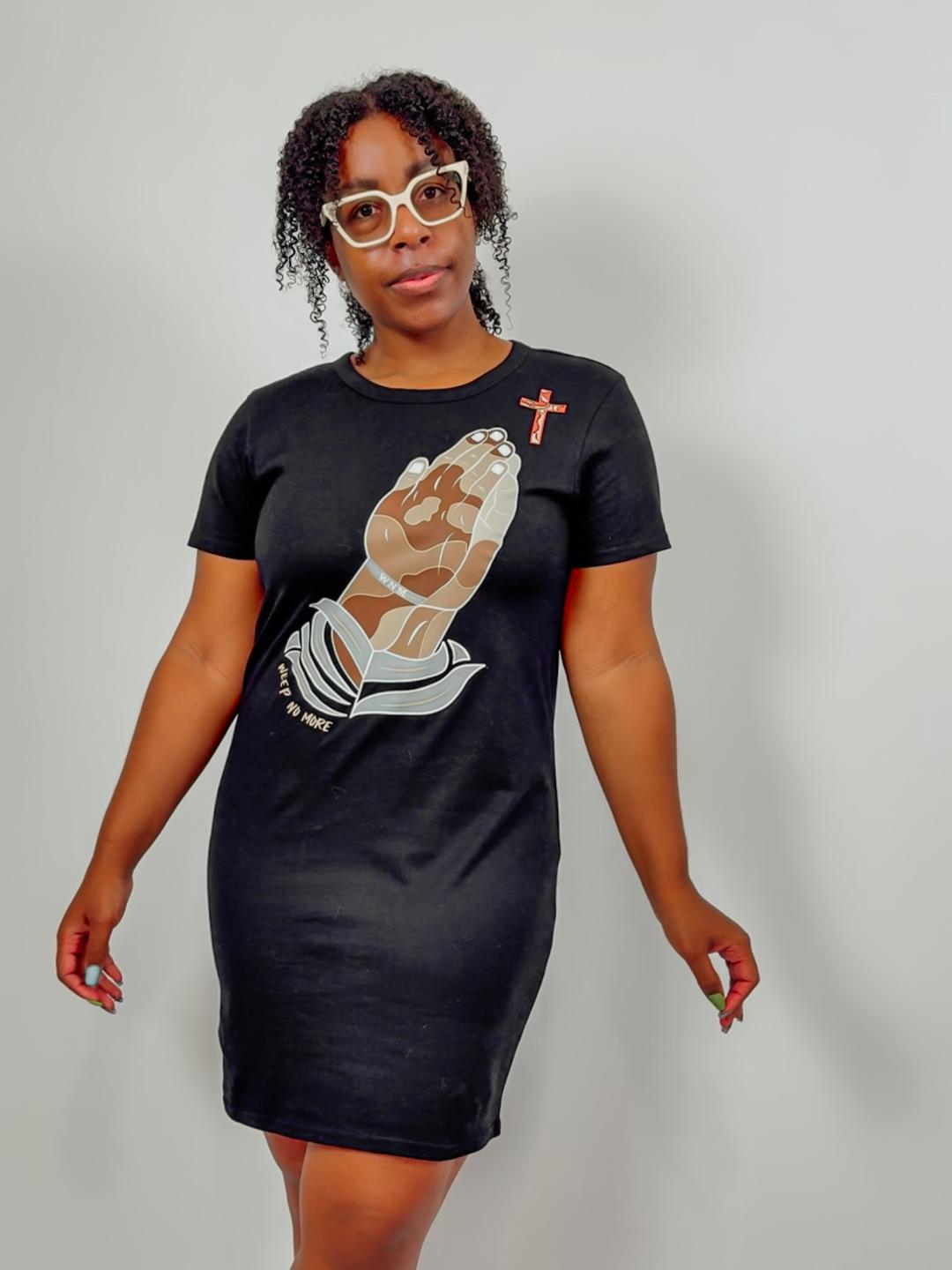 Walking in Prayer - Organic S/S Dress / Black