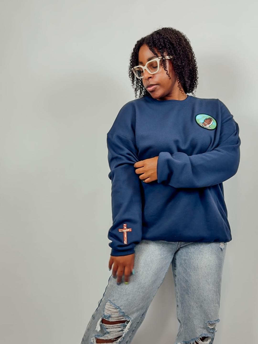 Faith Over Fear - Elevated Threads Sweatshirt / Blue