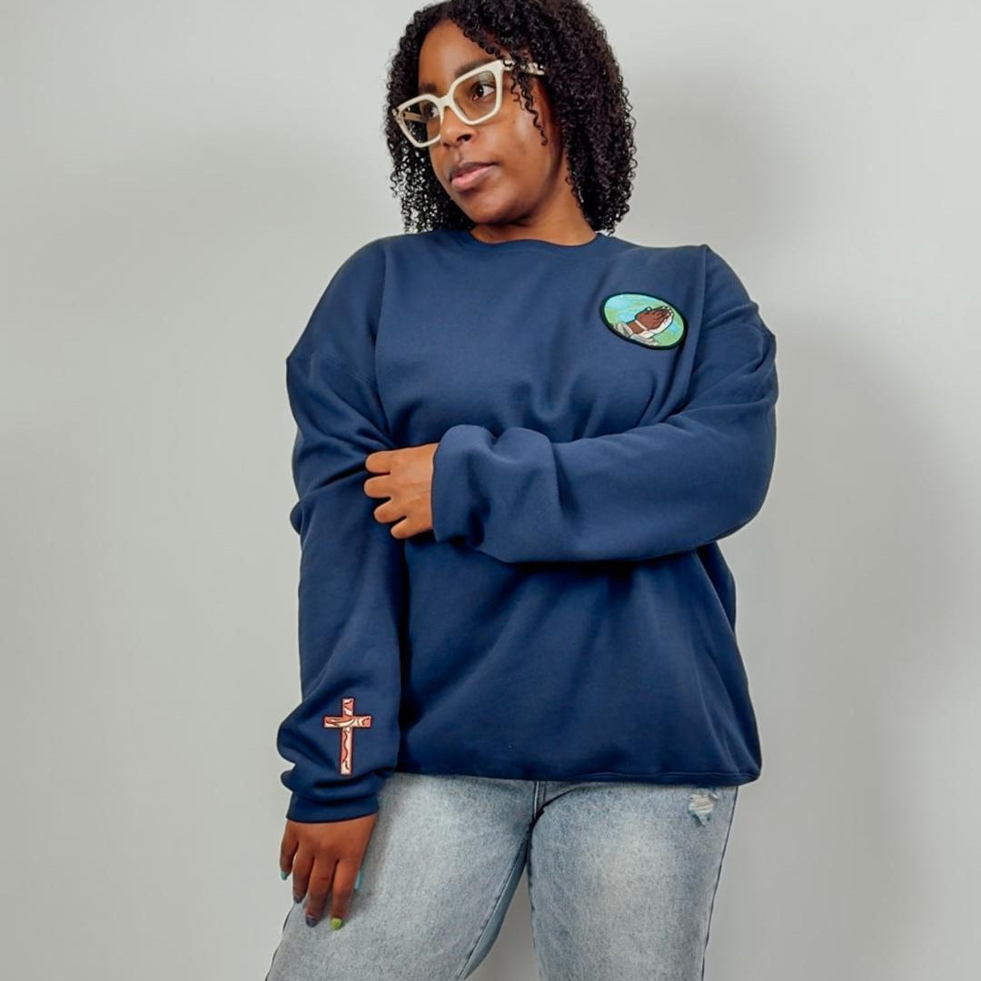 Faith Over Fear - Elevated Threads Sweatshirt / Blue