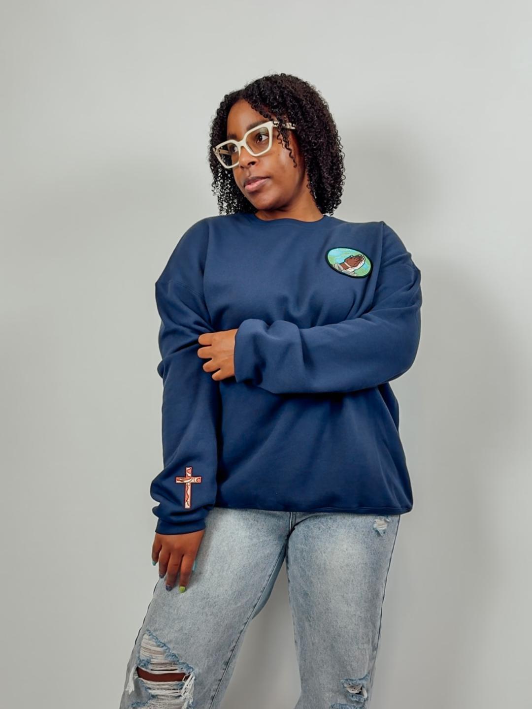 Faith Over Fear - Elevated Threads Sweatshirt / Blue