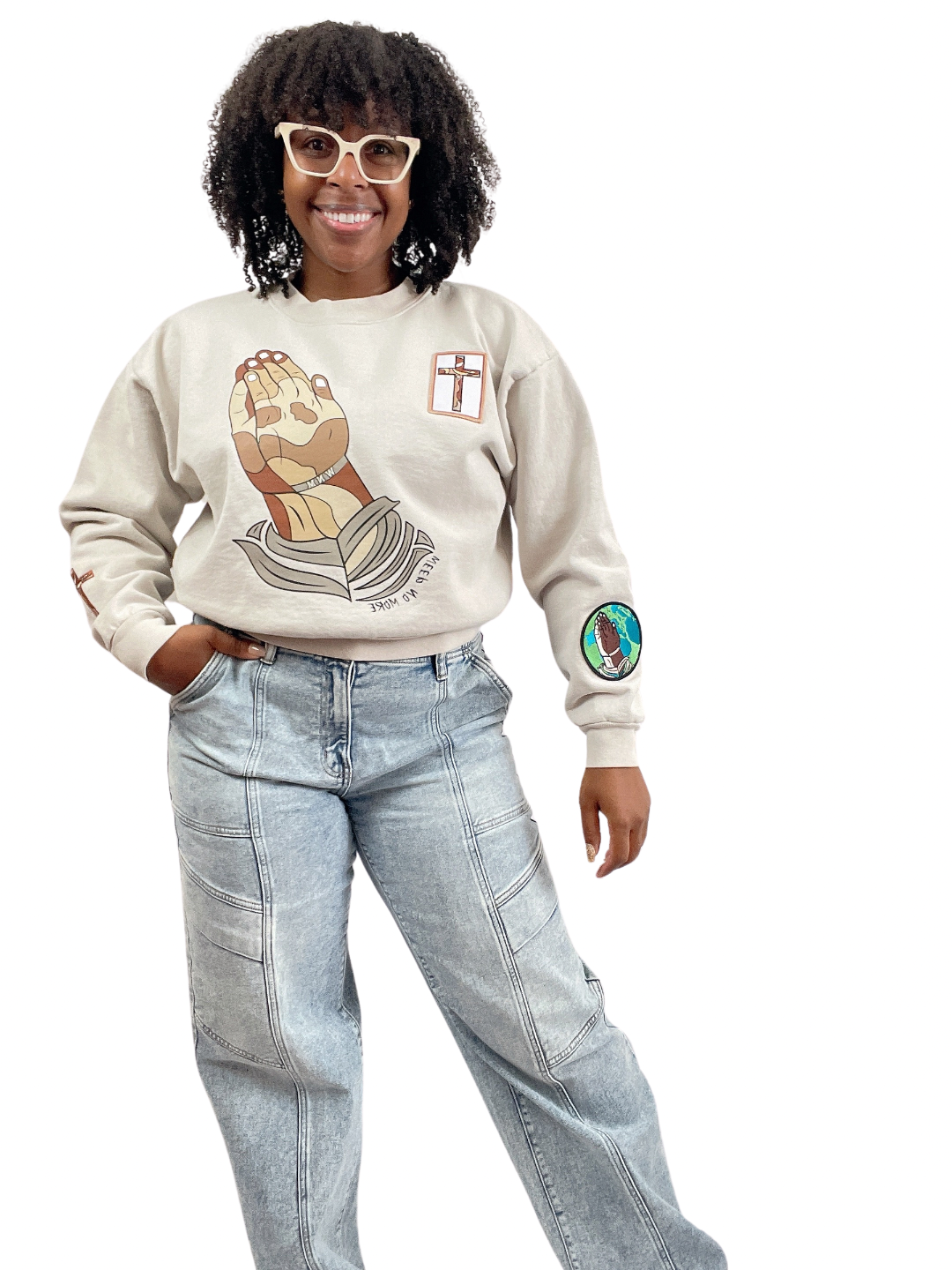 Prayer Warrior Crew - Elevated Threads Cropped Sweatshirt / SCOUR