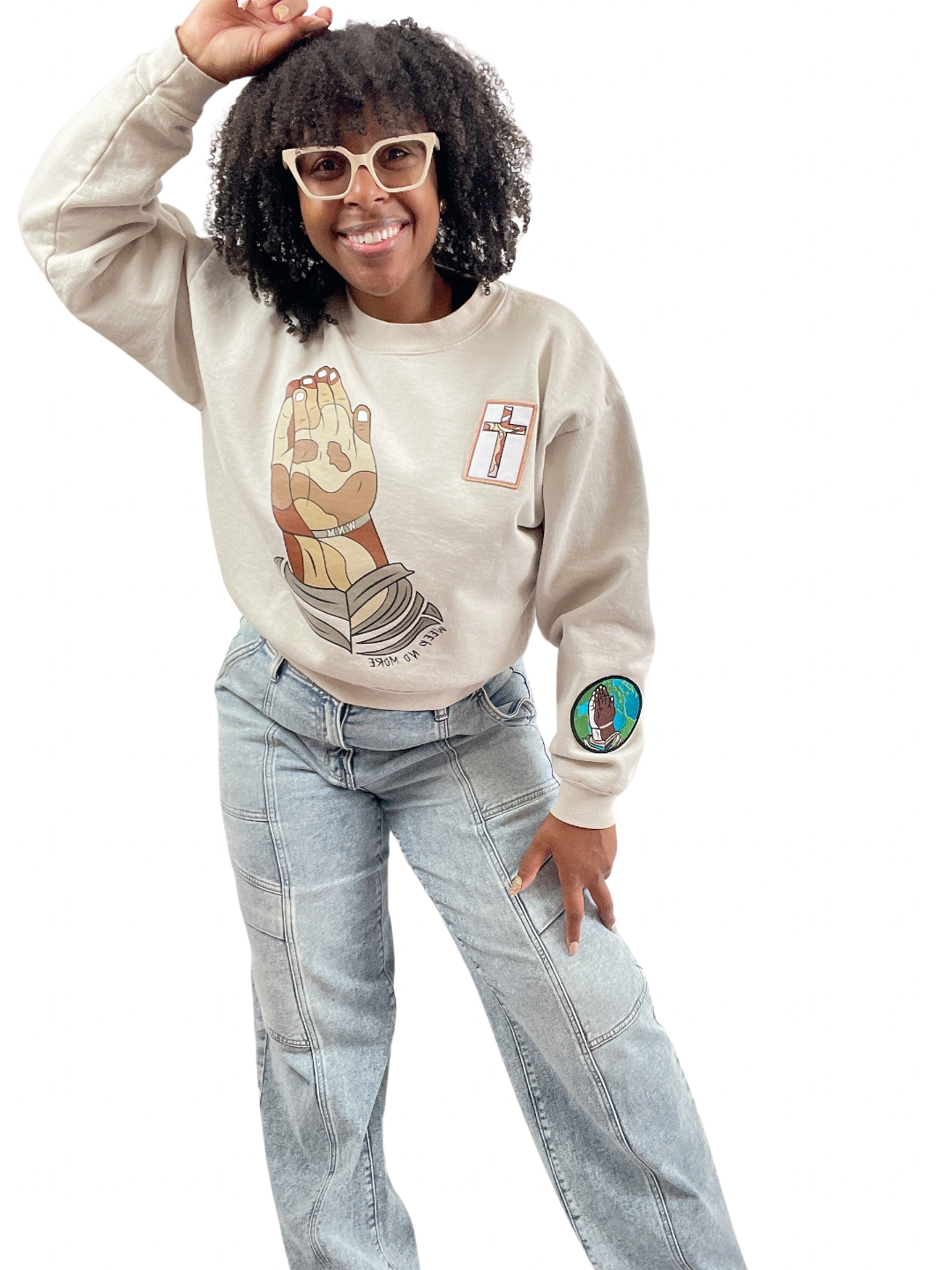 Prayer Warrior Crew - Elevated Threads Cropped Sweatshirt / SCOUR