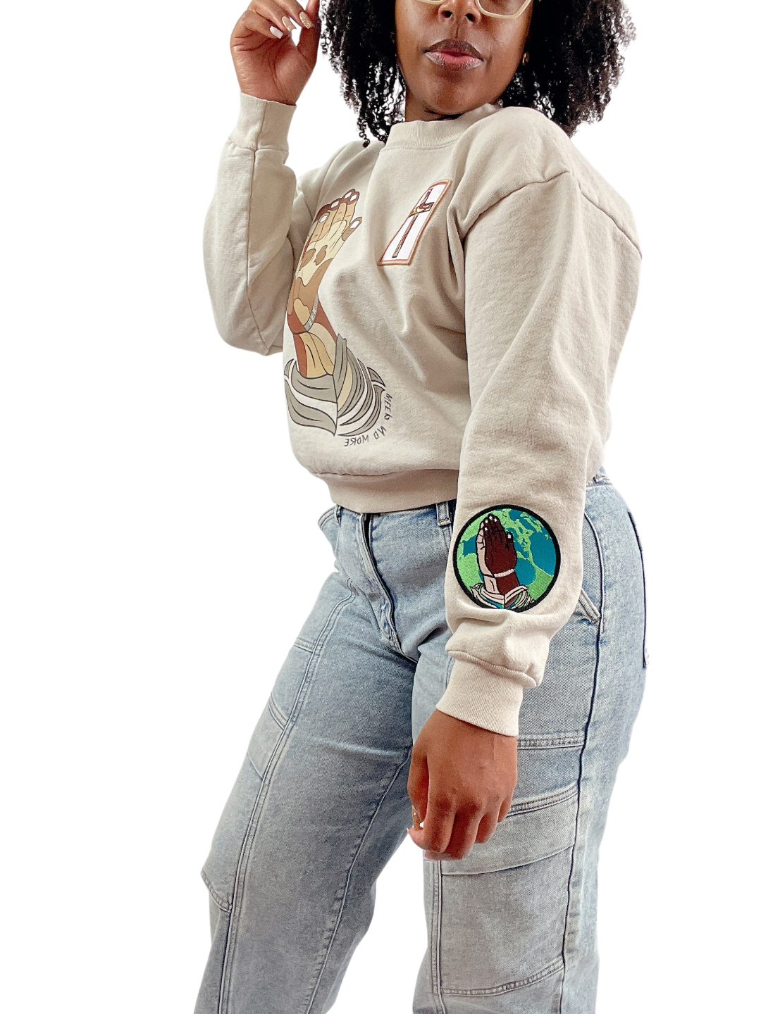 Prayer Warrior Crew - Elevated Threads Cropped Sweatshirt / SCOUR