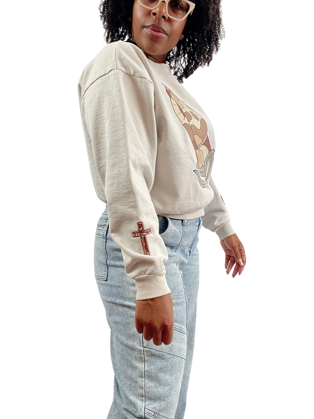 Prayer Warrior Crew - Elevated Threads Cropped Sweatshirt / SCOUR