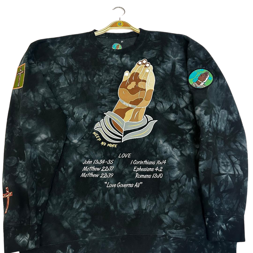 The Comforter - Elevated Threads Sweatshirt / Black Midweight Tie-Dyed